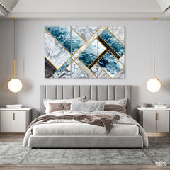 Gold Edged Tiles (3 Panel) Nature Wall Art - Prime Décor
