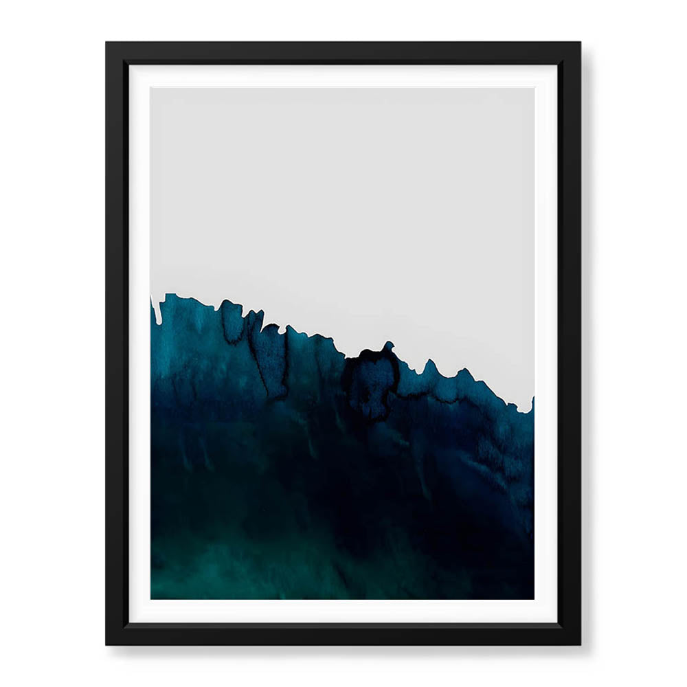 Ocean Blue Color Splashed Over White Background | Abstract Office Artwork #00303 - Prime Décor