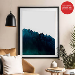 Ocean Blue Color Splashed Over White Background | Abstract Office Artwork #00303 - Prime Décor