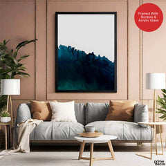 Ocean Blue Color Splashed Over White Background | Abstract Office Artwork #00303 - Prime Décor