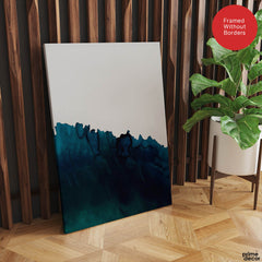 Ocean Blue Color Splashed Over White Background | Abstract Office Artwork #00303 - Prime Décor