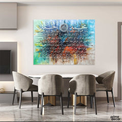 Names of Prophet Muhammad (PBUH) Abstract Calligraphy Handmade Painting