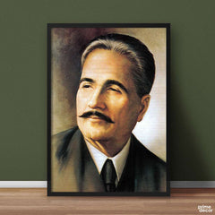 Allama Iqbal Classic Portrait From Archives | Figure Poster Wall Art - Prime Décor