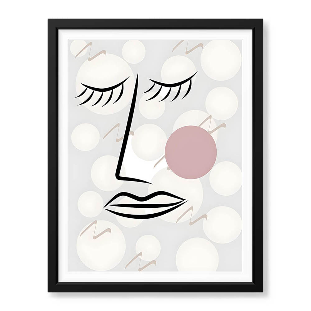 Black & White Linear Face Design | Abstract Fashion Artwork #0030 - Prime Décor