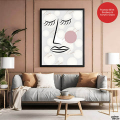 Black & White Linear Face Design | Abstract Fashion Artwork #0030 - Prime Décor