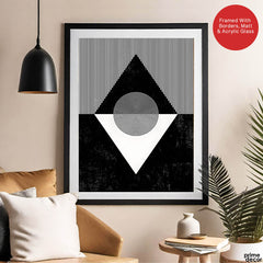 Black & White Abstract Geometric Shape Designs | Abstract Office Artwork #00315 - Prime Décor