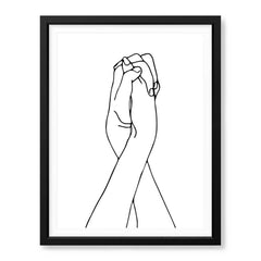 Black & White Hands With Line Art Over White Background | Abstract Fashion Artwork #00319 - Prime Décor