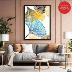 Colorful Tropical Leaves Floral Design | Abstract Floral Artwork #0031 - Prime Décor