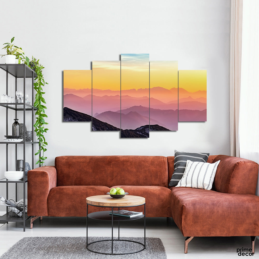 Landscape Photography of Mountains (5 Panel) Wall Art - Prime Décor