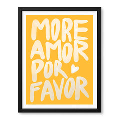 More Amor Por Favor Text Over Gold Background | Abstract Motivational Artwork #00323