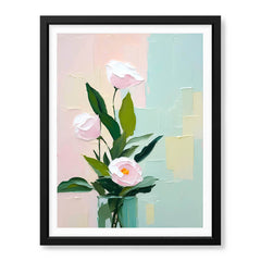 Pink & Green Beautiful Floral Design | Abstract Floral Artwork #00326