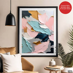 Pink & Green Beautiful Floral Design | Abstract Floral Artwork #00327