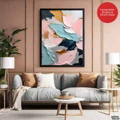 Pink & Green Beautiful Floral Design | Abstract Floral Artwork #00327