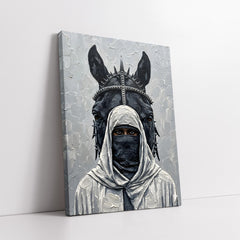 Masked Rider & Spiked War Horse (Single Panel) Digital Painting Wall Art