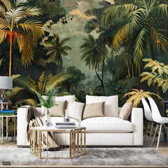 Abstract Artwork Of Forest Trees | Nature Wallpaper Mural