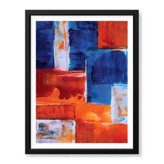 Blue & Orange Abstract Art Over Grey Background | Abstract Fashion Artwork #00333