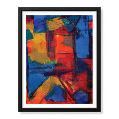 Blue & Orange Abstract Art Over Grey Background | Abstract Fashion Artwork #00334