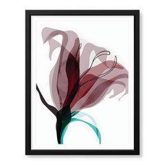 Blue & PInk Abstract Floral Art Over White Background | Abstract Floral Artwork #00340