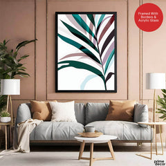 Blue & PInk Abstract Floral Art Over White Background | Abstract Floral Artwork #00341