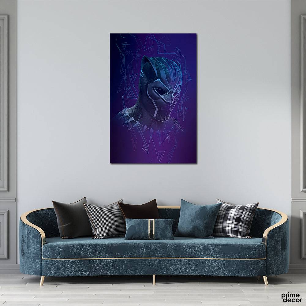 Black Panther Crystal Mask (Single Panel) Movie Wall Art - Prime Décor