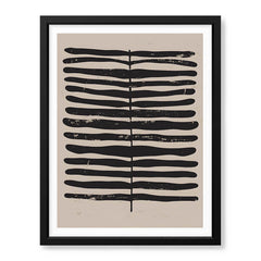Black & White Abstract Art Deign Over Brown Background | Abstract Floral Artwork #00346 - Prime Décor