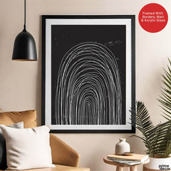 Black & White Abstract Linear Art Deign | Abstract Office Artwork #00347 - Prime Décor