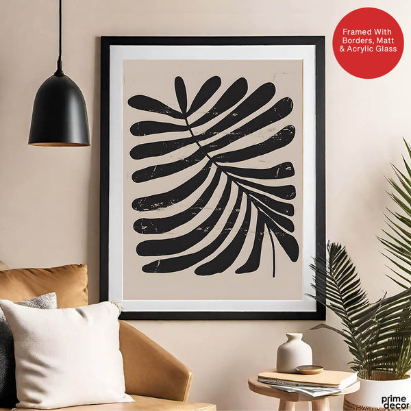 Black & White Abstract Floral Art Deign | Abstract Floral Artwork #00348 - Prime Décor