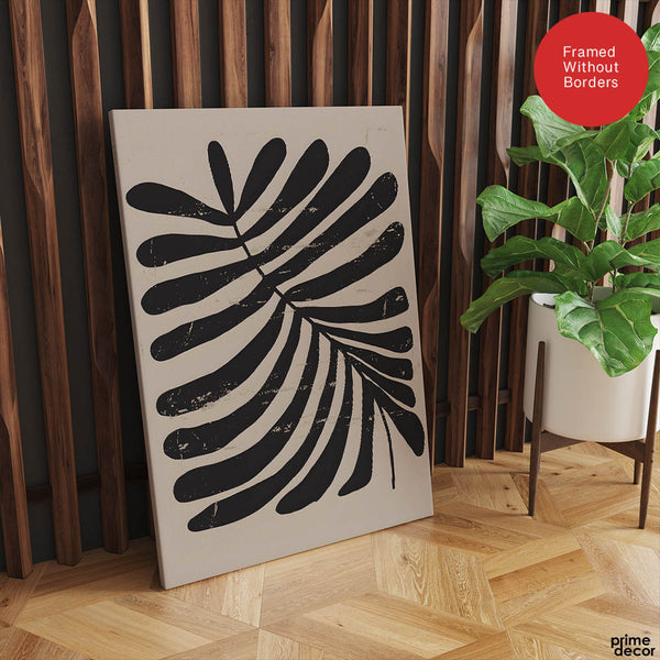 Black & White Abstract Floral Art Deign | Abstract Floral Artwork #00348 - Prime Décor