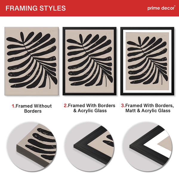 Black & White Abstract Floral Art Deign | Abstract Floral Artwork #00348 - Prime Décor