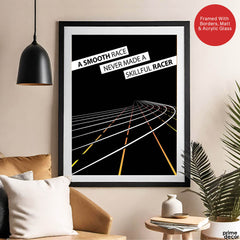 A Smooth Race Never Made A Skillful Racer | Abstract Motivational Artwork #00349 - Prime Décor