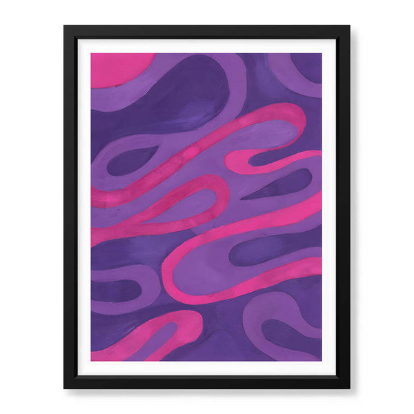 Pink & Purple Abstract Art Design With Neon Effect | Abstract Office Artwork #00350 - Prime Décor