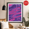 Pink & Purple Abstract Art Design With Neon Effect | Abstract Office Artwork #00350 - Prime Décor