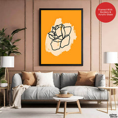 Black & Beige Abtract Floral Art Over Gold Background | Abstract Floral Artwork #00355 - Prime Décor