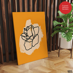 Black & Beige Abtract Floral Art Over Gold Background | Abstract Floral Artwork #00355 - Prime Décor