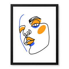 Black & Gold Abtract Face Art Over White Background | Abstract Fashion Artwork #00356 - Prime Décor