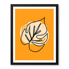 Black & Beige Abtract Floral Art Over Gold Background | Abstract Floral Artwork #00357 - Prime Décor