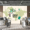 Enjoy The World Beryl Green World Map | Office Wallpaper Mural