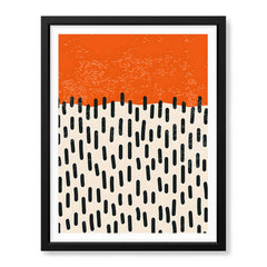 Black & Orange Abtract Art Over White Background | Abstract Office Artwork #00360 - Prime Décor