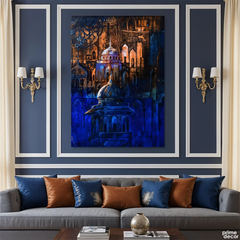 Ancient Islamic Architecture With Domes And Minarets (Single Panel) Digital Painting Wall Art