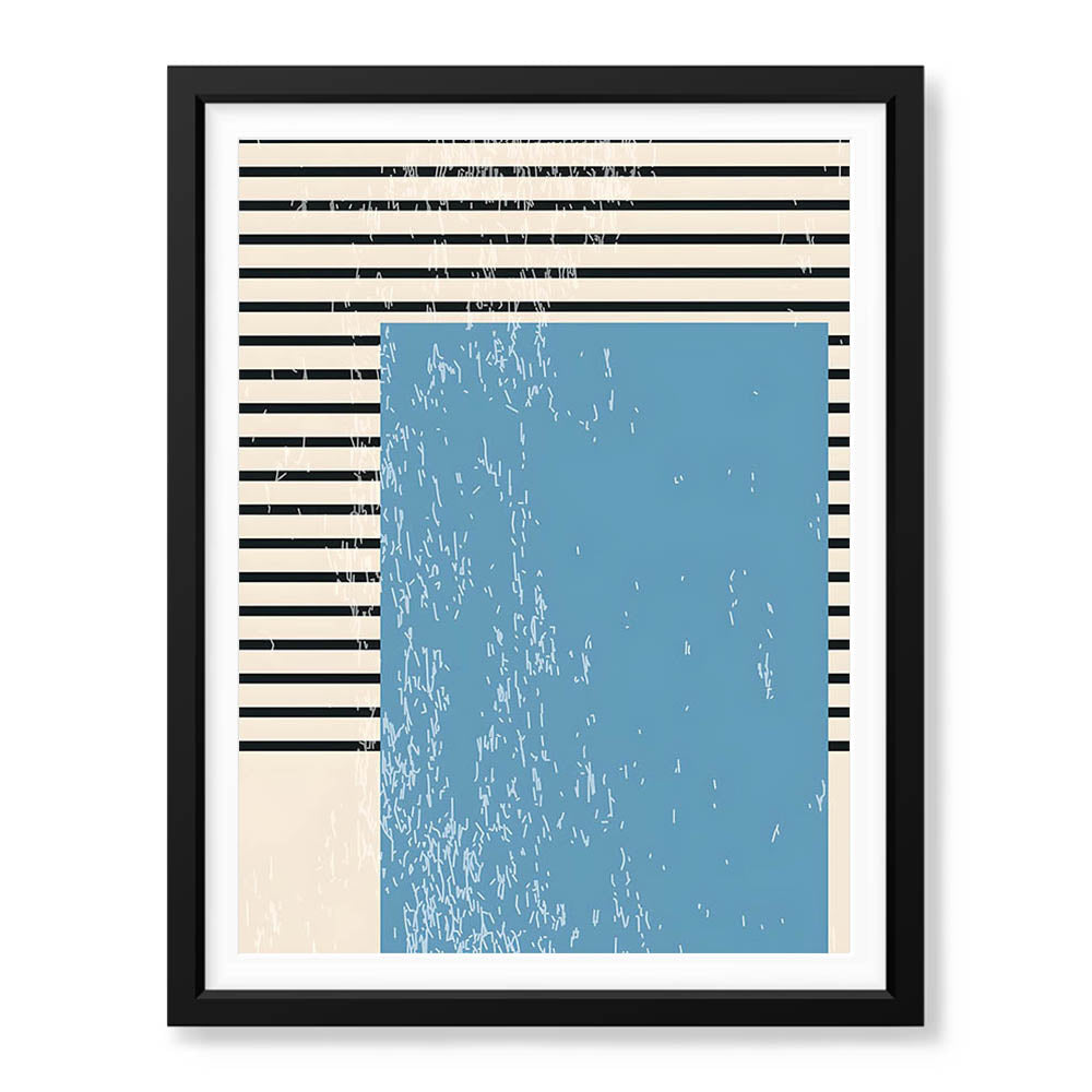 Black & Blue Abtract Art Over White Background | Abstract Office Artwork #00362 - Prime Décor