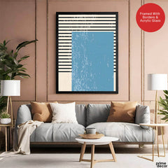 Black & Blue Abtract Art Over White Background | Abstract Office Artwork #00362 - Prime Décor