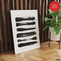 Black & White Abtract Art Over White Background | Abstract Office Artwork #00364 - Prime Décor