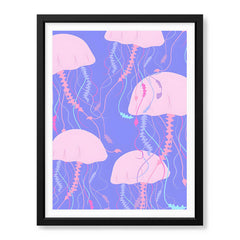 Pink & Beige Abtract Floral Art Over Purple Background | Abstract Floral Artwork #00366 - Prime Décor