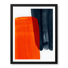 Orange & Black Abtract Art Over White Background | Abstract Office Artwork #00369 - Prime Décor