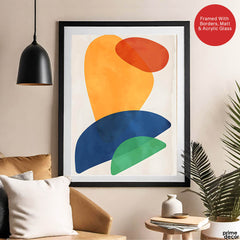 Colorful Abtract Art Over White Background | Abstract Office Artwork #00370 - Prime Décor