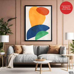 Colorful Abtract Art Over White Background | Abstract Office Artwork #00370 - Prime Décor