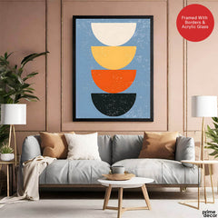 Colorful Abtract Art Over Blue Background | Abstract Office Artwork #00372 - Prime Décor