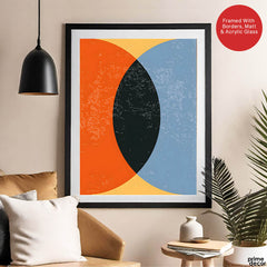 Colorful Abtract Art Over Gold Background | Abstract Office Artwork #00373 - Prime Décor