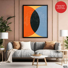Colorful Abtract Art Over Gold Background | Abstract Office Artwork #00373 - Prime Décor