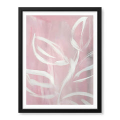 White Floral Art Over Beige Background | Abstract Floral Artwork #00377 - Prime Décor